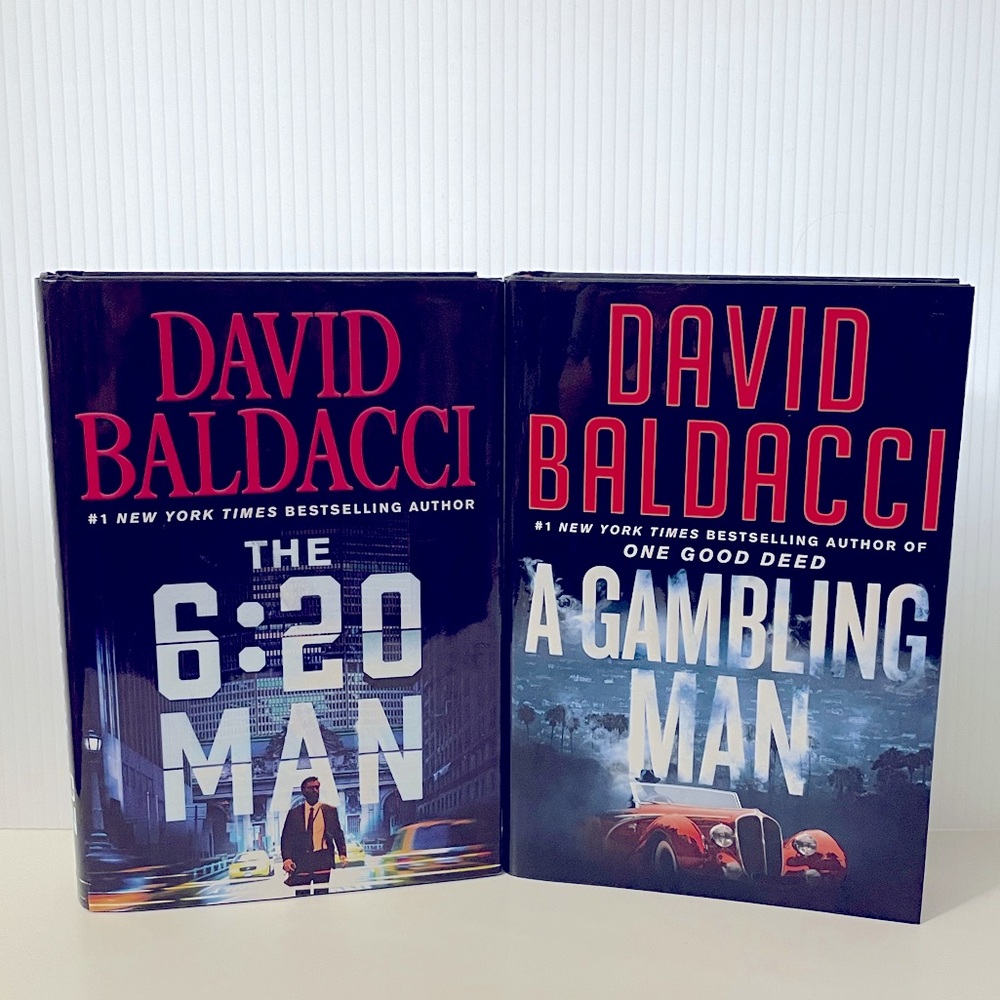 2 Hardcover books by David Baldacci  The 6:20 Man and A Gambling  Man